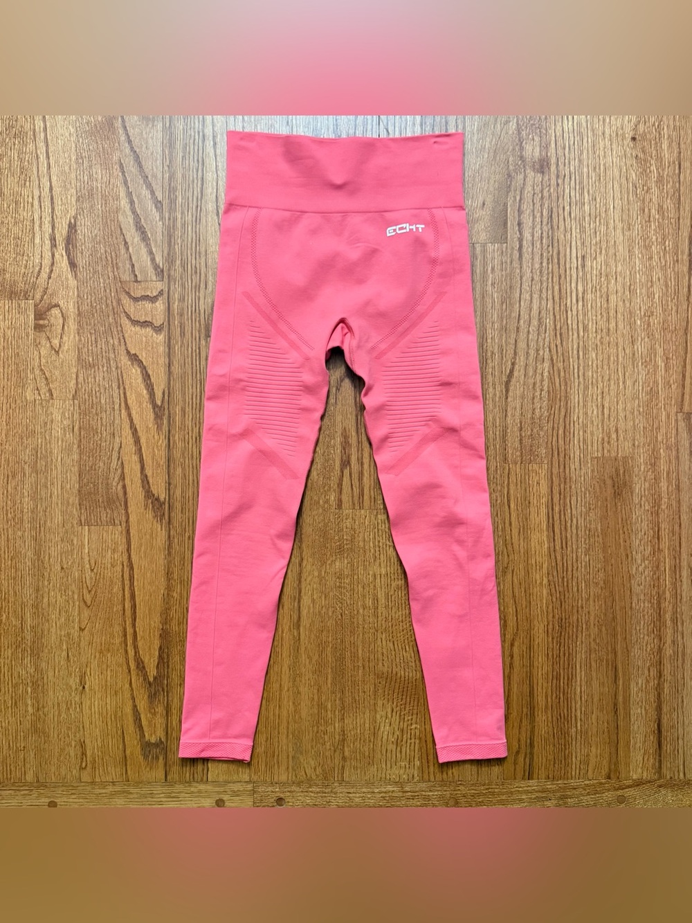 ECHT Seamless High-Waist Leggings in Coral Pink size S
